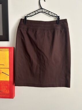 Willi Smith Brown Pencil Skirt